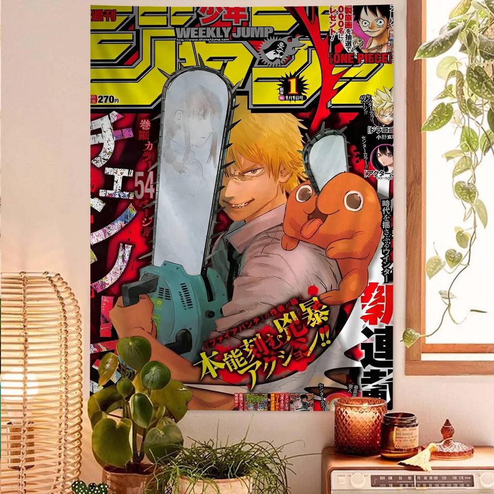 Chainsaw Man Denji Anime Tapestry Art Home Decor