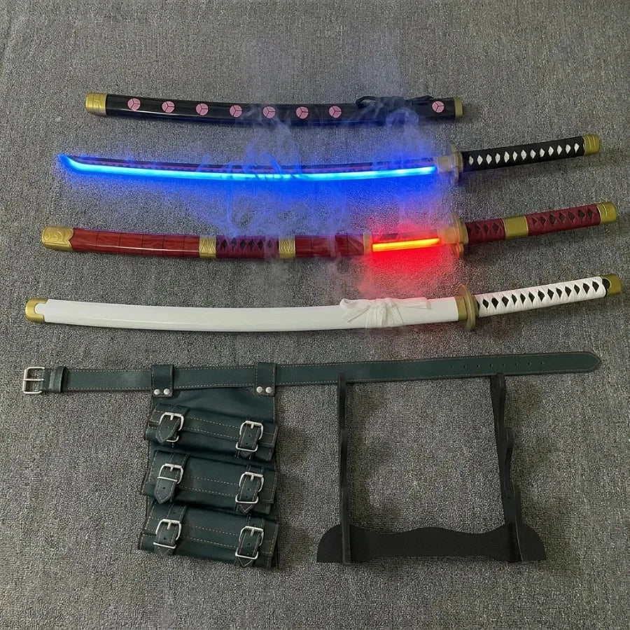 One Piece Roronoa Zoro LED Vapor-Effect Katana 1:1 Scale Anime Prop Replica Plastic Sword