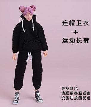 1/12 Scale Casual Hoodie Clothing Set For 6-Inch Female Action Figures