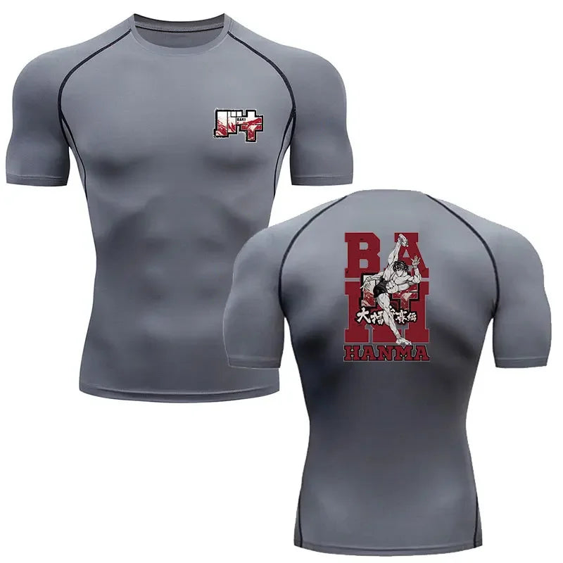 Baki Style Compression Shirt - Men's Fitness Anime Rash Guard