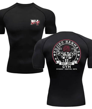 Baki Style Gym Compression Shirt - Men's Fitness Anime Rash Guard