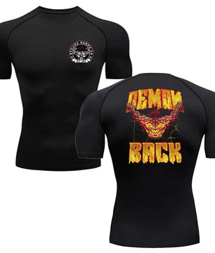 Baki Style Demon Back Compression Shirt - Men's Fitness Anime Rash Guard