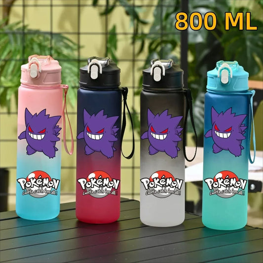 Pokemon Gengar Sports Water Bottle With Straw BPA-Free & Leakproof