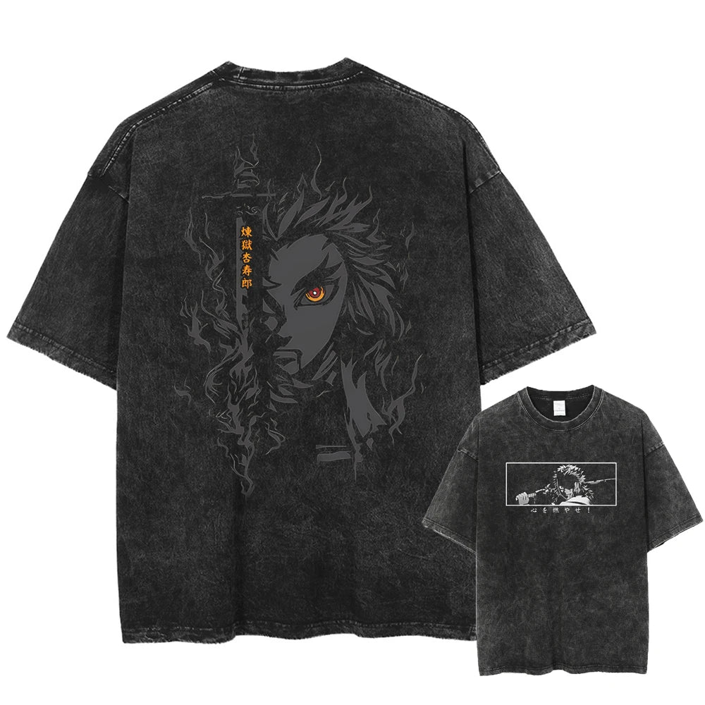 Demon Slayer Rengoku Shirt Oversized Style Anime Shirt