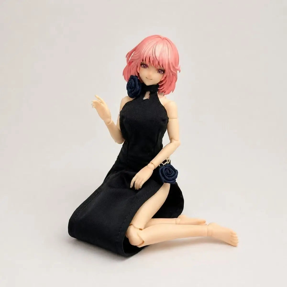 Vintage Black Evening Dress For 1/12 Scale Female Action Figures
