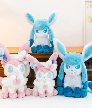 Pokemon Big Size Sylveon & Glaceon Fluffy Plushies – Sitting Smile