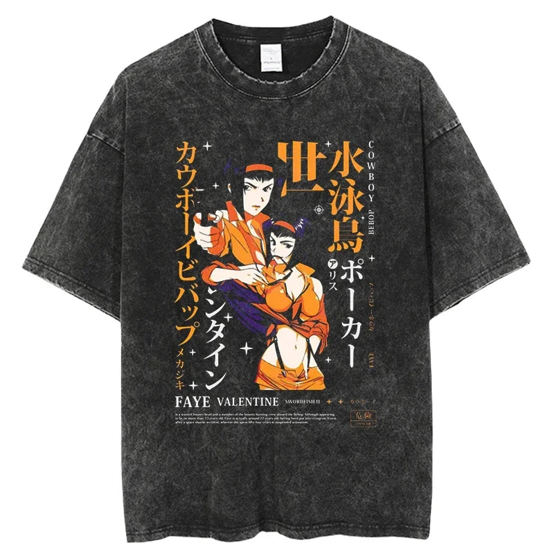 Cowboy Bebop Faye Shirt Vintage Style Anime Shirt