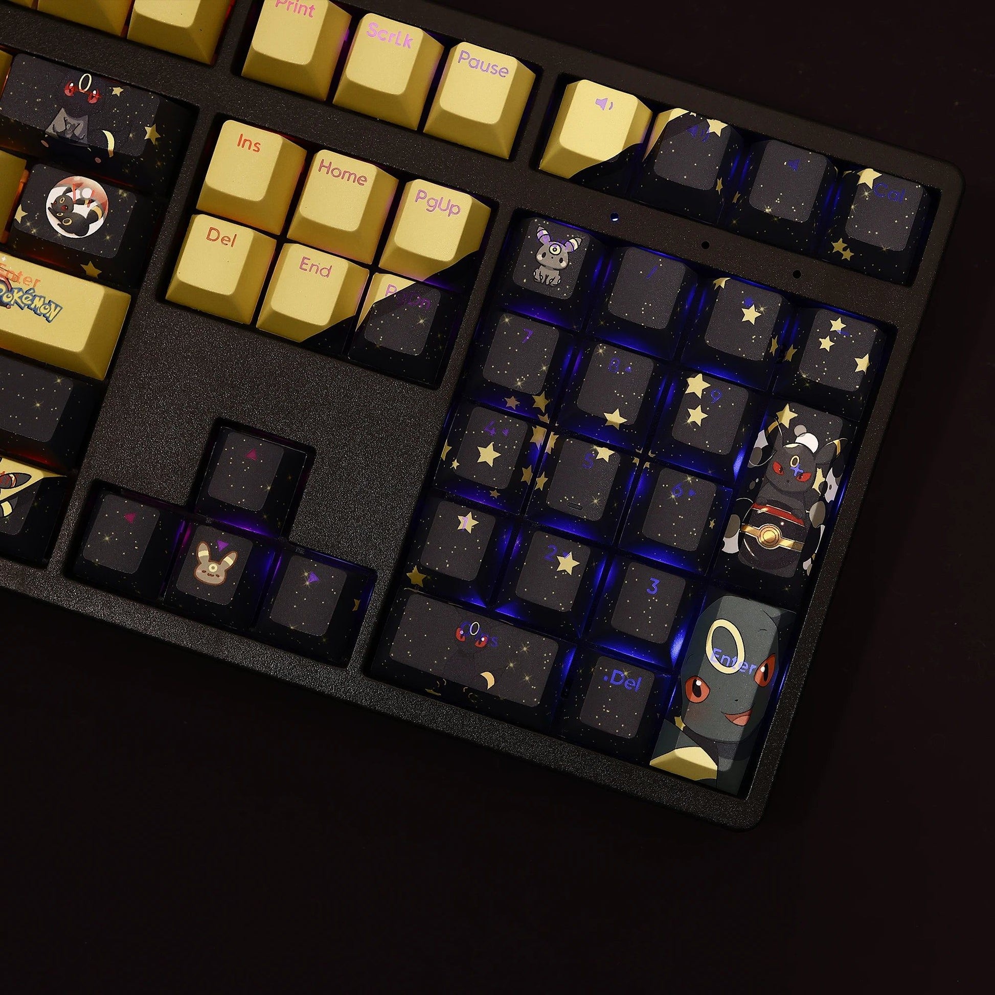 Pokemon Umbreon Keycaps For Keyboard 108 Keys Anime Keycaps