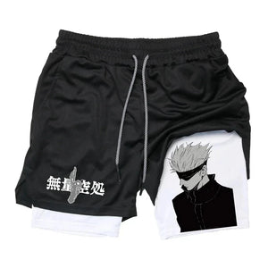 Jujutsu Kaisen Gojo Compression Shorts - Men's Anime Workout Shorts