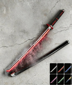 40in Demon Slayer Tsugikuni Yoriichi Katana LED Mist Original Sabre Cosplay Accessories Prop Wood Vapor Schwert Vapour Toy Gift