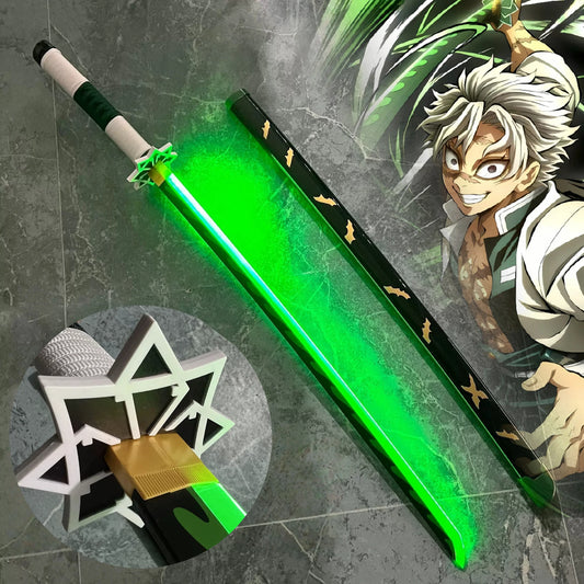 Demon Slayer LED Sword 1:1 Scale Anime Prop Replica Bamboo Sword