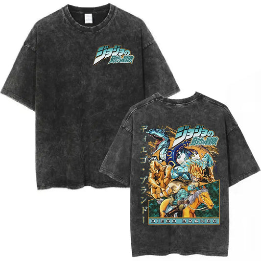 JoJo's Bizarre Adventure Diego Shirt Vintage Style Pre-washed