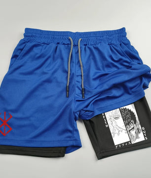 Berserk Guts Griffith Compression Shorts - Men's Anime Workout Shorts