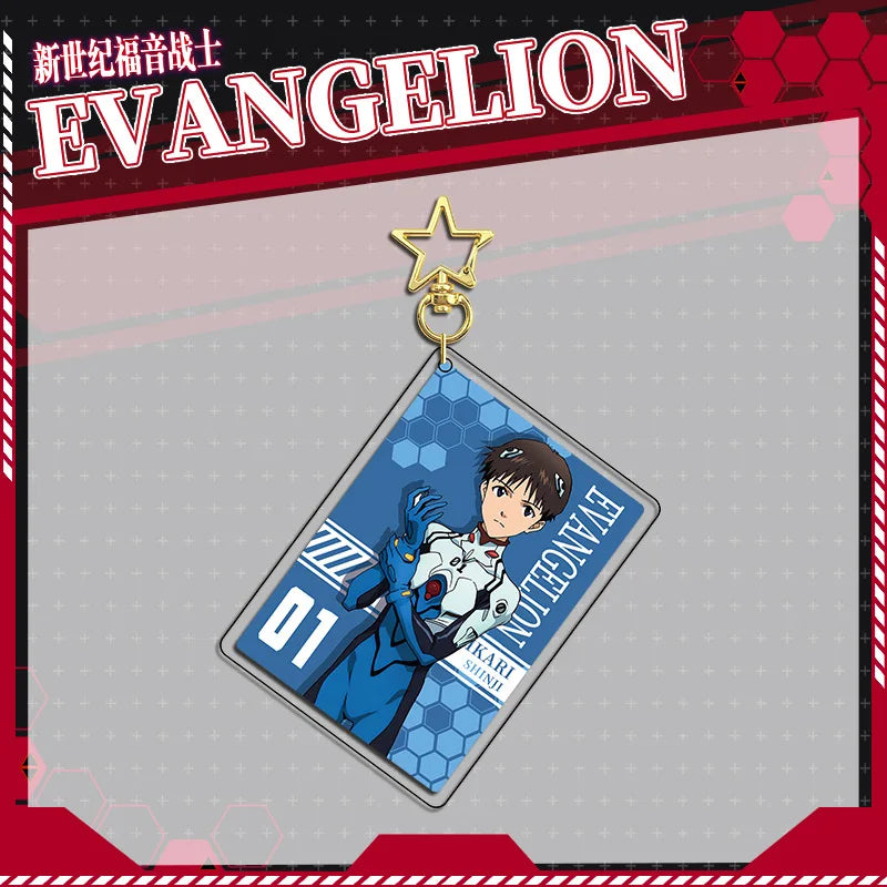 Evangelion Shinji Acrylic Stand Keychain & Double-Sided Badge Set