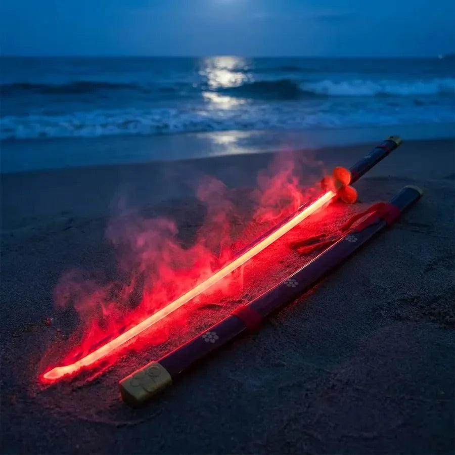One Piece Roronoa Zoro LED Vapor-Effect Katana 1:1 Scale Anime Prop Replica Plastic Sword