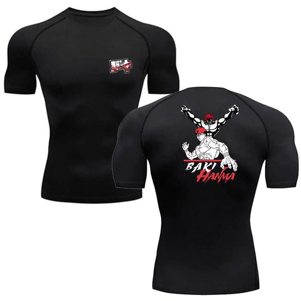 Baki Anime Compression Shirt – Men's Breathable Rash Guard