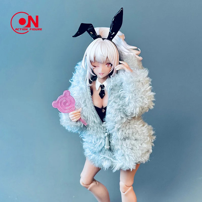 1/12 Scale Cute Plush Fashion Coat for 6-Inch Female Action Figures