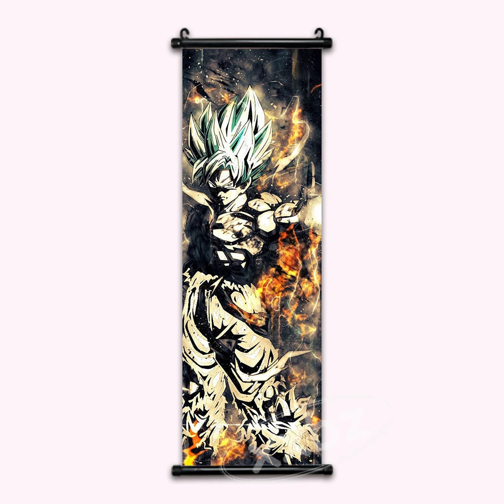 Dragon Ball Super SSB Goku Gold Anime Poster Canvas Wall Art