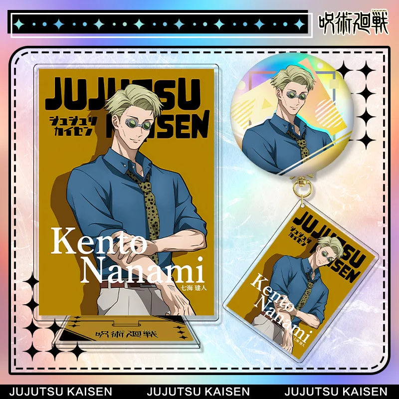 Jujutsu Kaisen Megumi Fushiguro Acrylic Stand Keychain & Badge Set