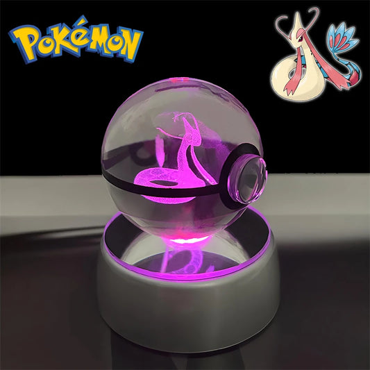 Pokemon Milotic Figure 3D Crystal Ball Night Light Lamp