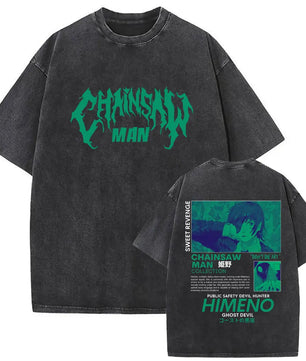 Chainsaw Man Himeno Shirt Vintage Oversized Style Anime Shirt