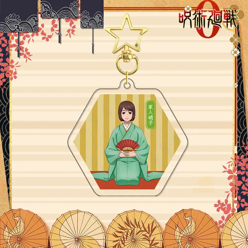 Jujutsu Kaisen Shoko Ieiri Kimono Series Acrylic Stand Keychain Badge Set