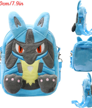 Pokemon Lucario Plush Shoulder Bag – 20cm Soft Plush Anime Bag