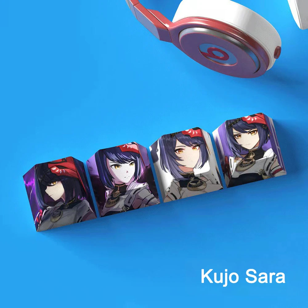 Genshin Impact Kujo Sara Keycaps 4pc Sublimation R4 Cherry Profile