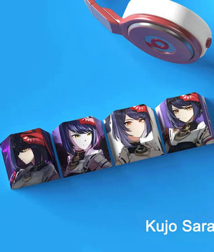 Genshin Impact Kujo Sara Keycaps 4pc Sublimation R4 Cherry Profile
