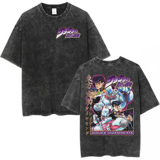 JoJo's Bizarre Adventure Josuke Shirt Vintage Style Pre-washed