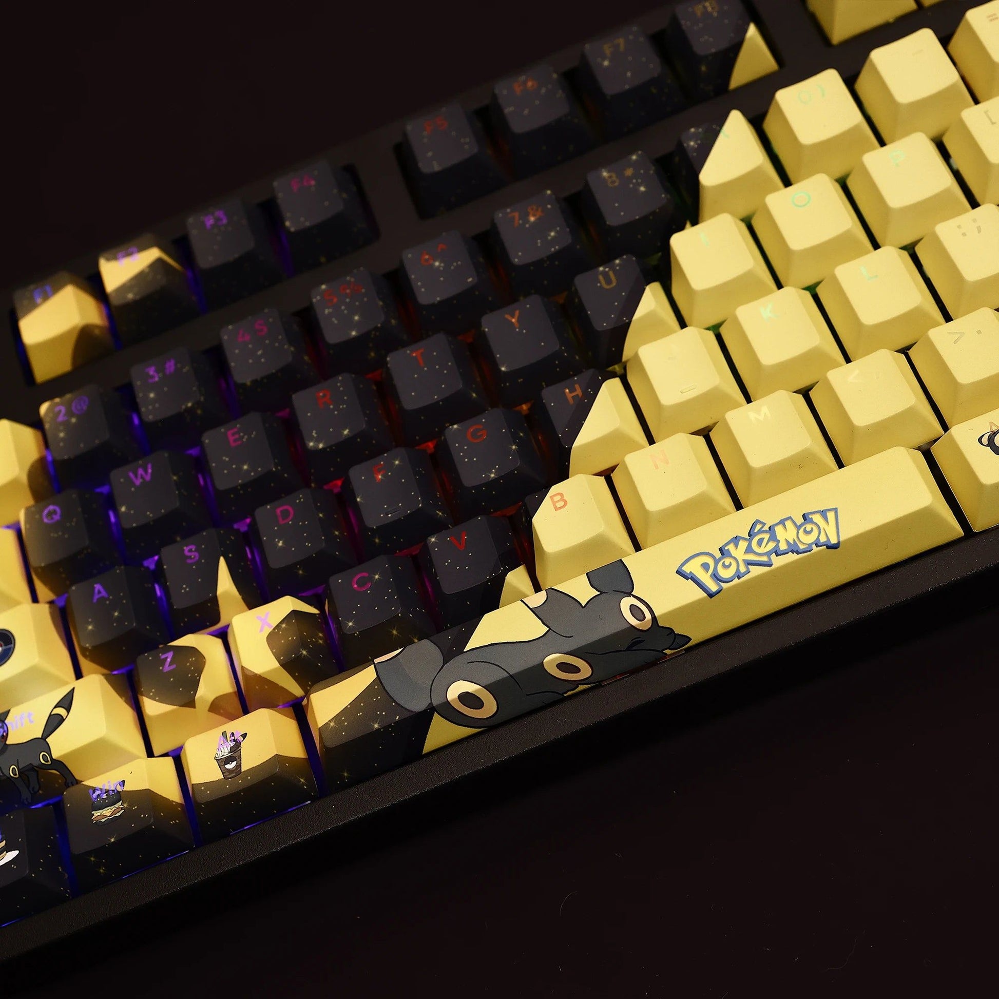 Pokemon Umbreon Keycaps For Keyboard 108 Keys Anime Keycaps