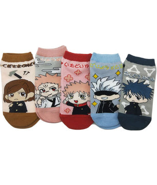 Jujutsu Kaisen Socks 5 Pairs Low Cut Anime Socks
