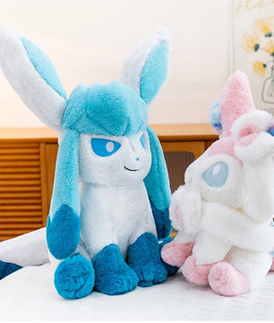 Pokemon Big Size Sylveon & Glaceon Fluffy Plushies – Sitting Smile