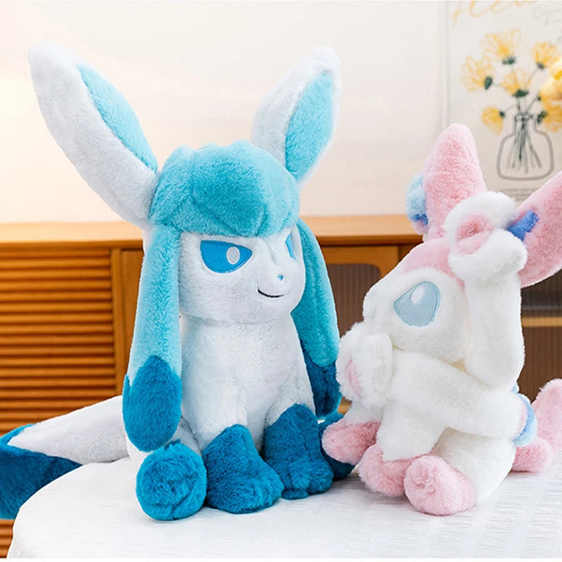 Pokemon Big Size Sylveon & Glaceon Fluffy Plushies – Sitting Smile