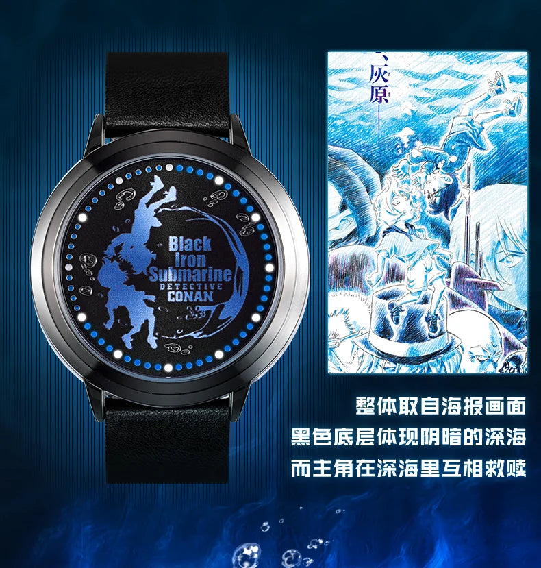 Detective Conan Black Iron Submarine LED Anime Watch