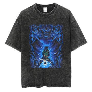Naruto Kakashi Shirt Oversized Anime Graphic Cotton Shirt