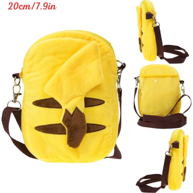 Pokemon Pikachu Tail Plush Shoulder Bag – 20cm Soft Plush Anime Bag
