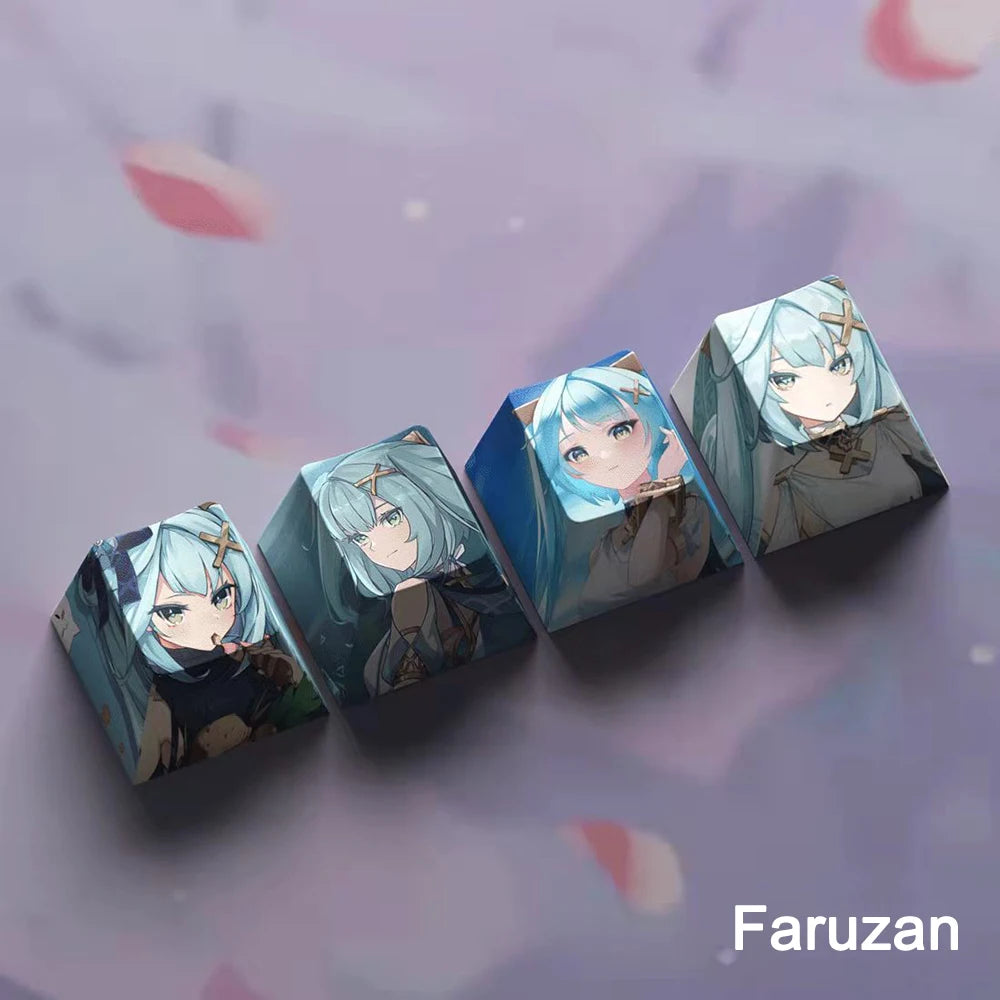 Genshin Impact Faruzan Keycaps 4pc Sublimation R4 Cherry Profile