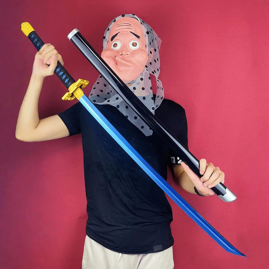 Demon Slayer Muichiro Tokito Nichirin Sword 1:1 Scale Anime Prop Replica Bamboo Sword