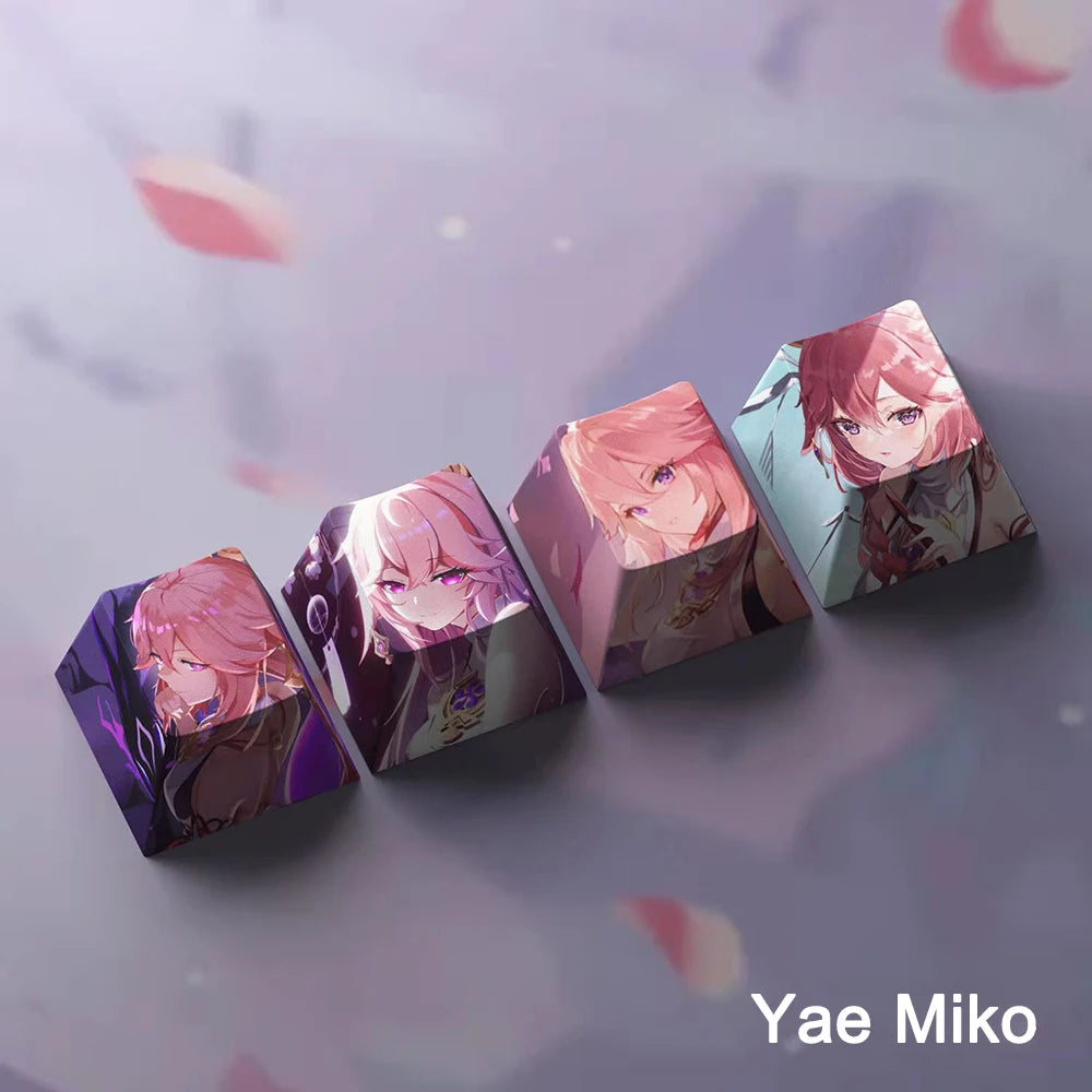 Genshin Impact Yae Miko Keycaps 4pc Sublimation R4 Cherry Profile