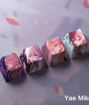 Genshin Impact Yae Miko Keycaps 4pc Sublimation R4 Cherry Profile