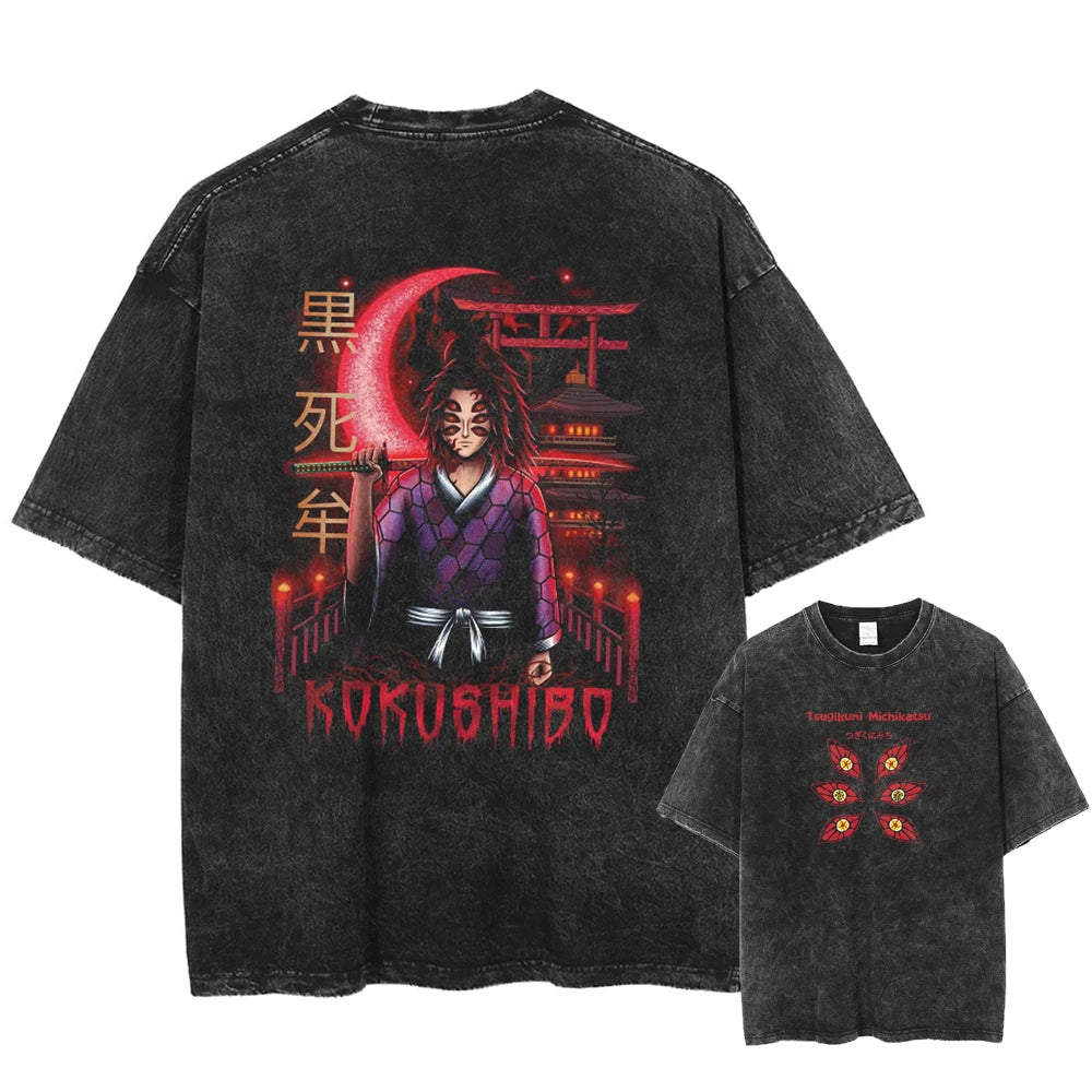 Demon Slayer Kokushibo Shirt Oversized Style Anime Shirt