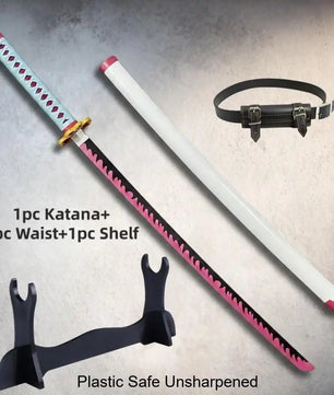 Demon Slayer Mitsuri Kanroji Nichirin Katana 1:1 Scale Anime Prop Replica Plastic Sword