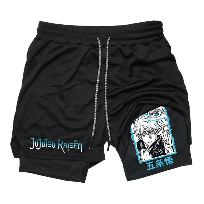 Jujutsu Kaisen Gojo Compression Shorts - Men's Anime Workout Shorts