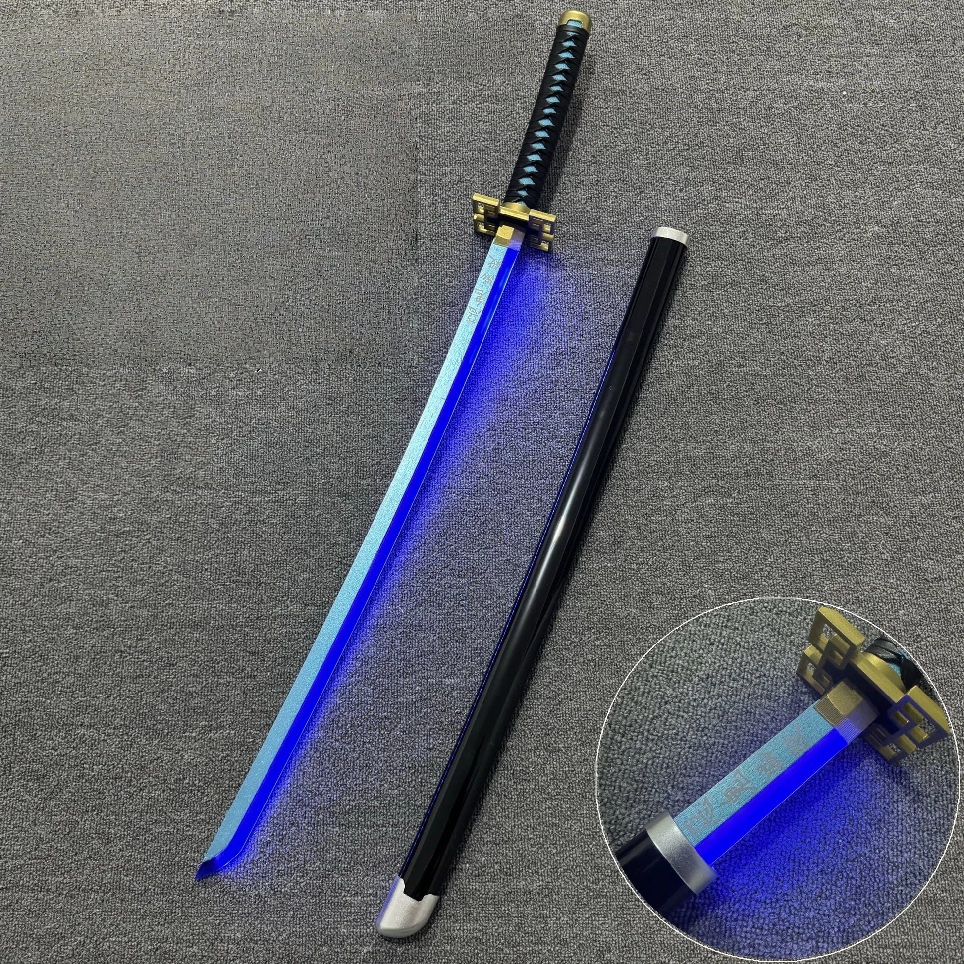Demon Slayer LED Sword 1:1 Scale Anime Prop Replica Bamboo Sword