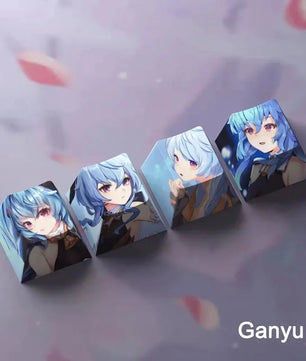 Genshin Impact Ganyu Keycaps 4pc Sublimation R4 Cherry Profile
