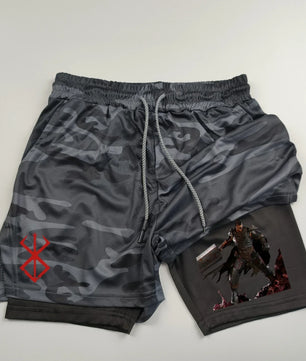 Berserk Guts Compression Shorts - Men's Anime Workout Shorts