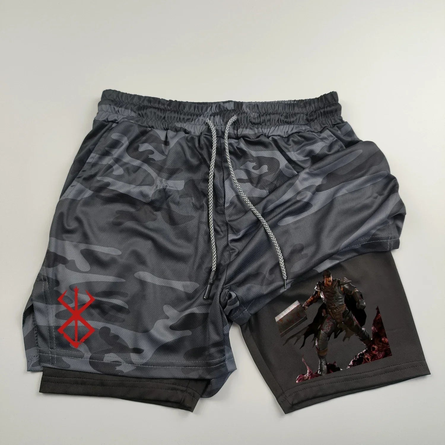 Berserk Guts Compression Shorts - Men's Anime Workout Shorts