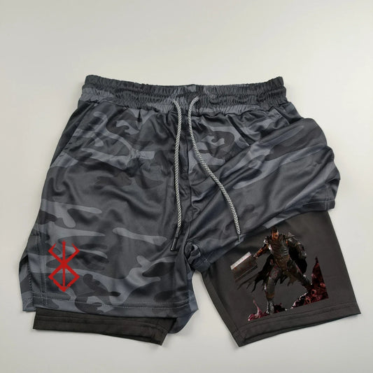 Berserk Guts Compression Shorts - Men's Anime Workout Shorts