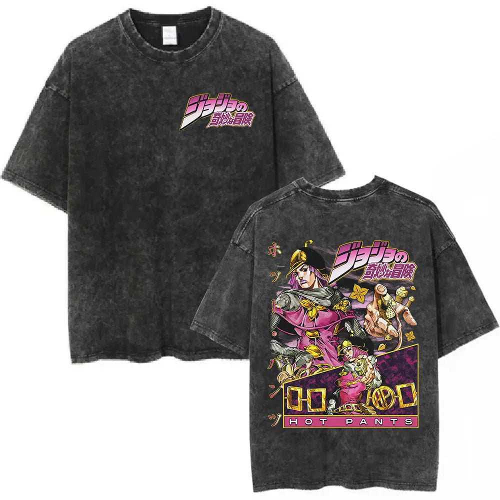 JoJo's Bizarre Adventure Hot Pants Shirt Vintage Style Pre-washed